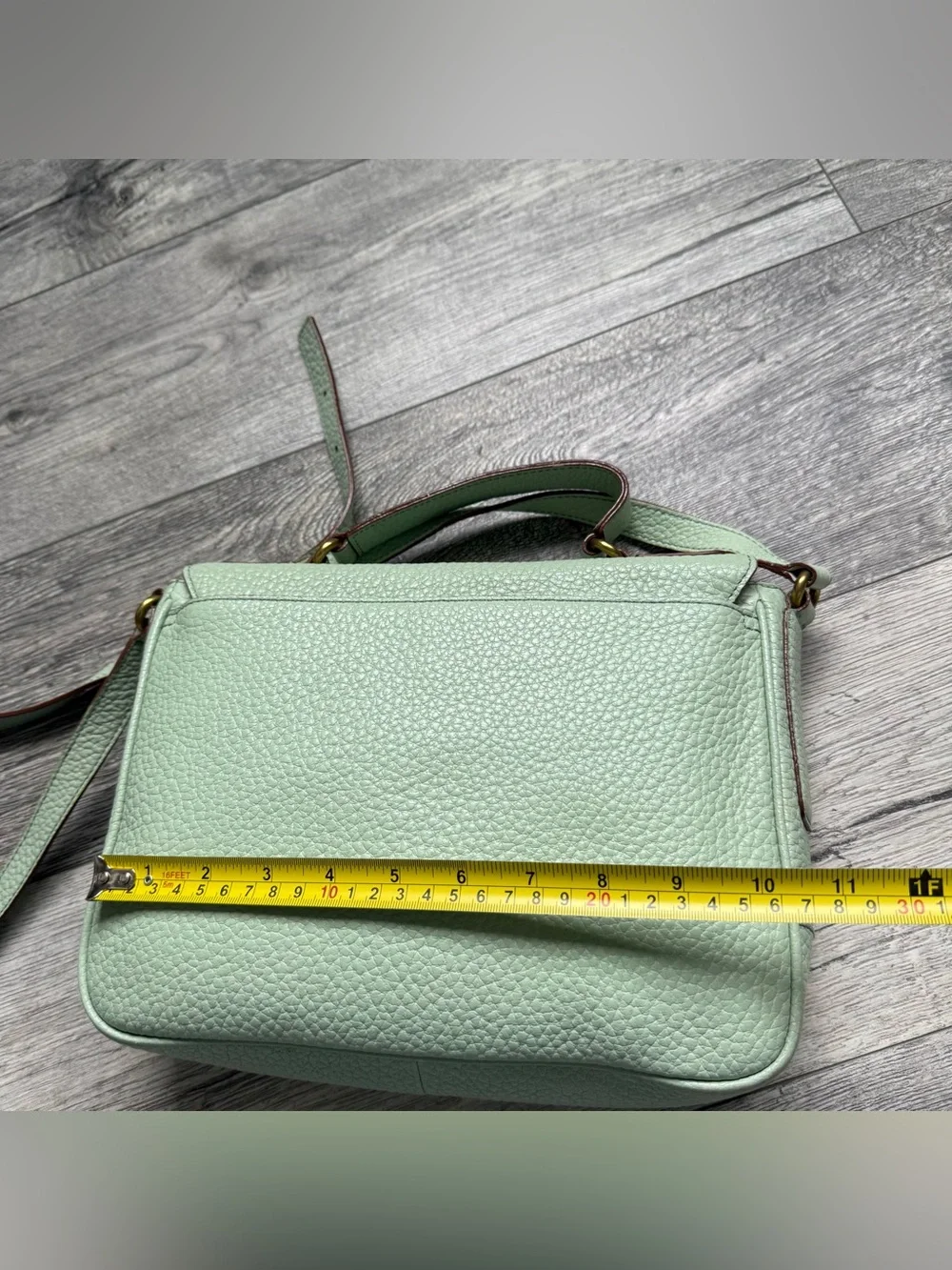 Genuine FOSSIL teal blue leather crossbody shoulder bag messenger style